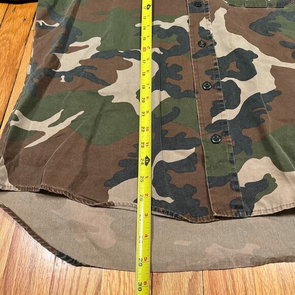 VTG Winchester Short Sleeve Camo Shirt Medium Padded Shoulder Embroidered Duck - Picture 7 of 7